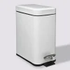 5five Poubelle rect soft close inox 5l, Blanc