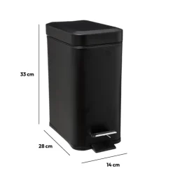 5five Poubelle rect soft close inox 5l, Noir