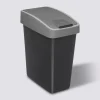 5five Poubelle rectangulaire à 2 ouvertures plastique 45L, Gris