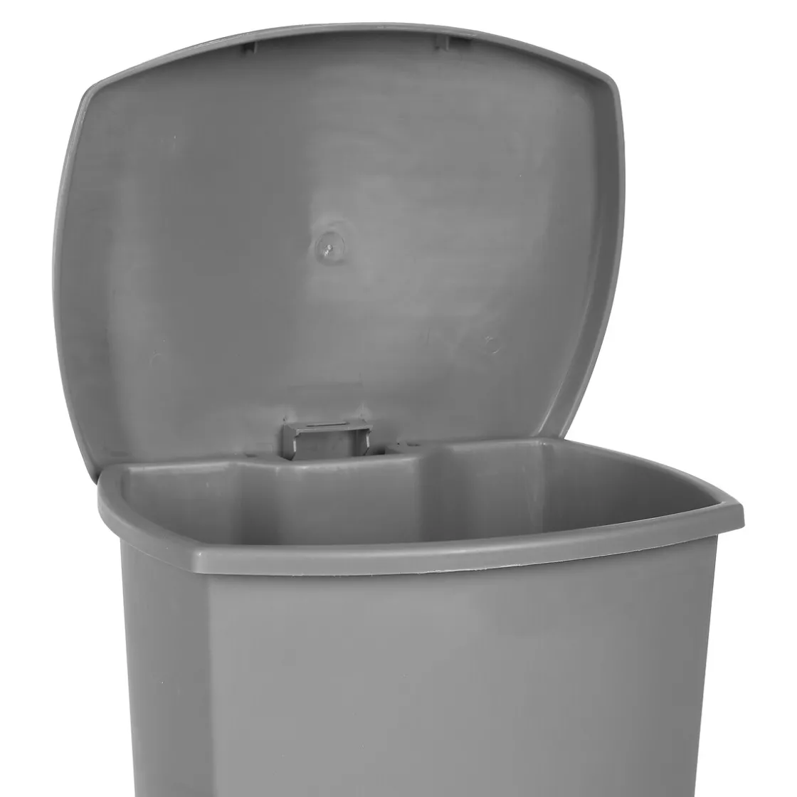 5five Poubelle rectangulaire à pédale plastique 42L, Gris