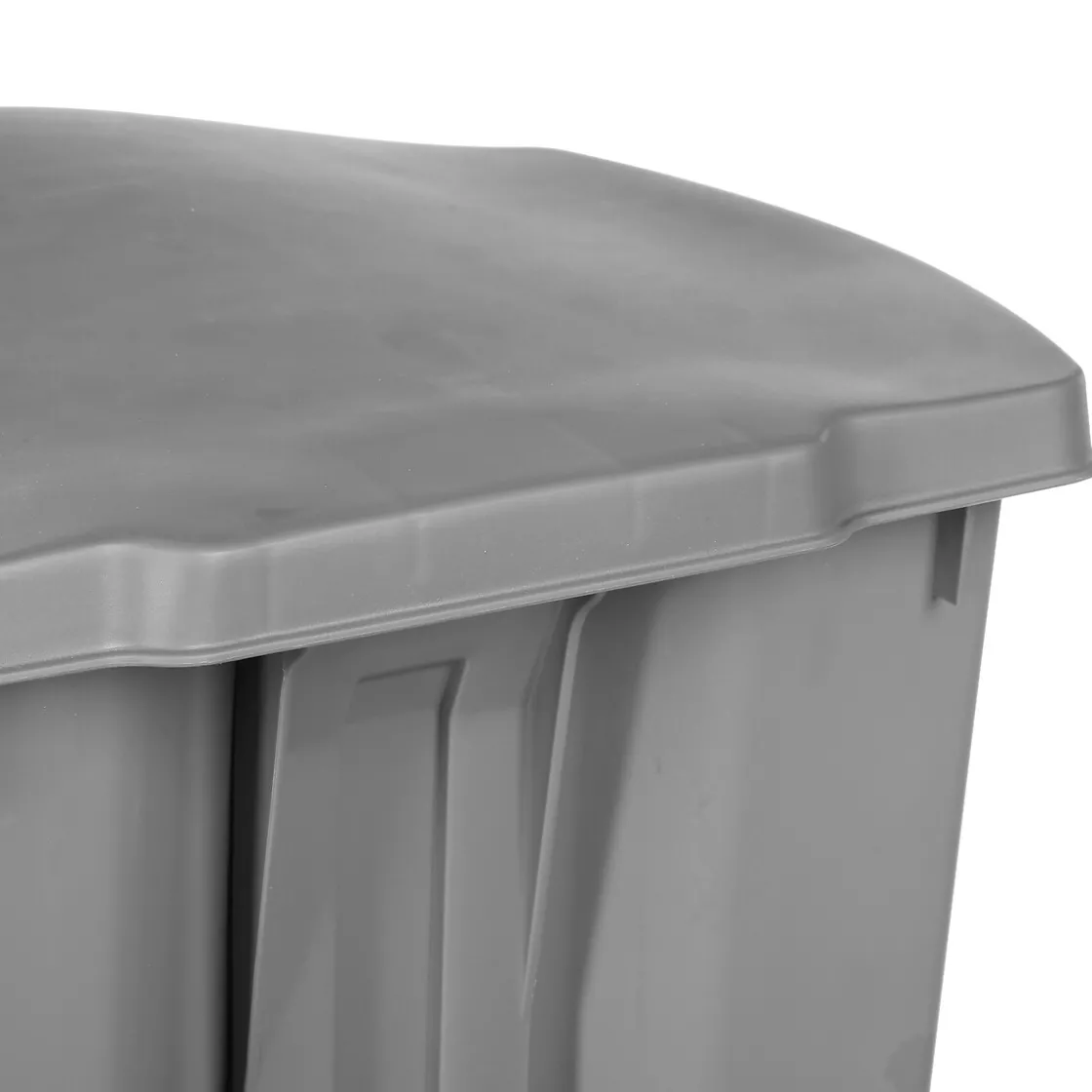 5five Poubelle rectangulaire à pédale plastique 42L, Gris