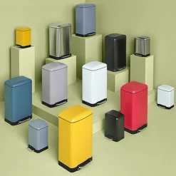 5five Poubelle rectangulaire à pédale métal 30L, Jaune