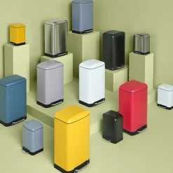 5five Poubelle rectangulaire à pédale métal 6L, Inox