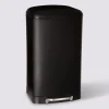 5five Poubelle rectangulaire à pédale métal 30L, Noir