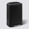 5five Poubelle rectangulaire à pédale métal 50L, Noir