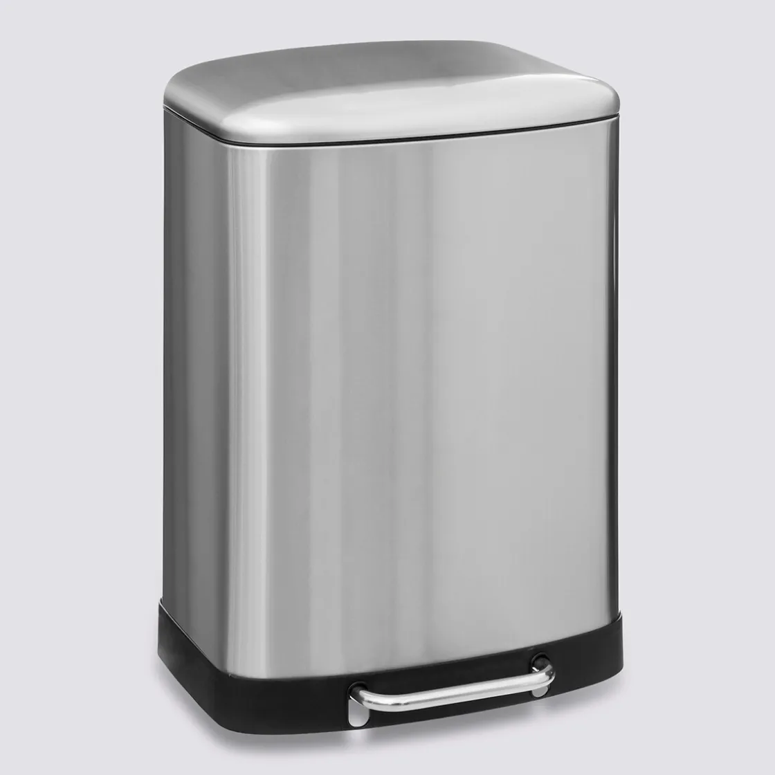 5five Poubelle rectangulaire à pédale métal 50L, Inox