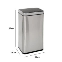 5five Poubelle rectangulaire automatique 40L, Inox