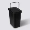 5five Poubelle rectangulaire en plastique 12L, Noir