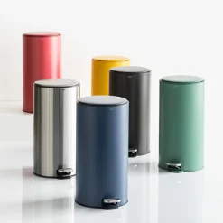 5five Poubelle ronde à pédale métal 30L, Inox