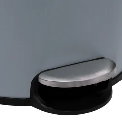 5five Poubelle ronde avec couvercle bambou 30L, Gris