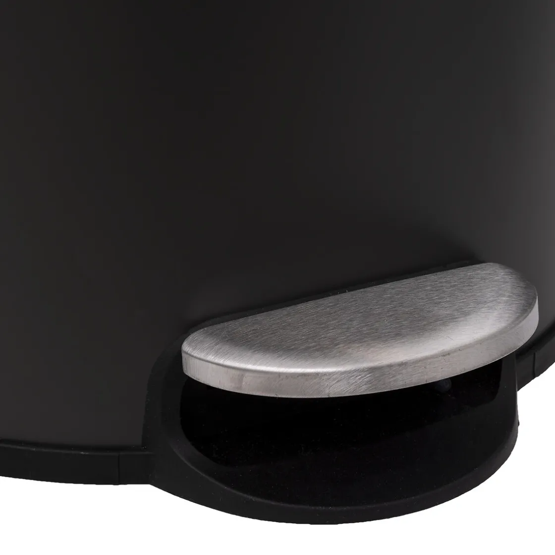 5five Poubelle ronde avec couvercle bambou 30L, Noir