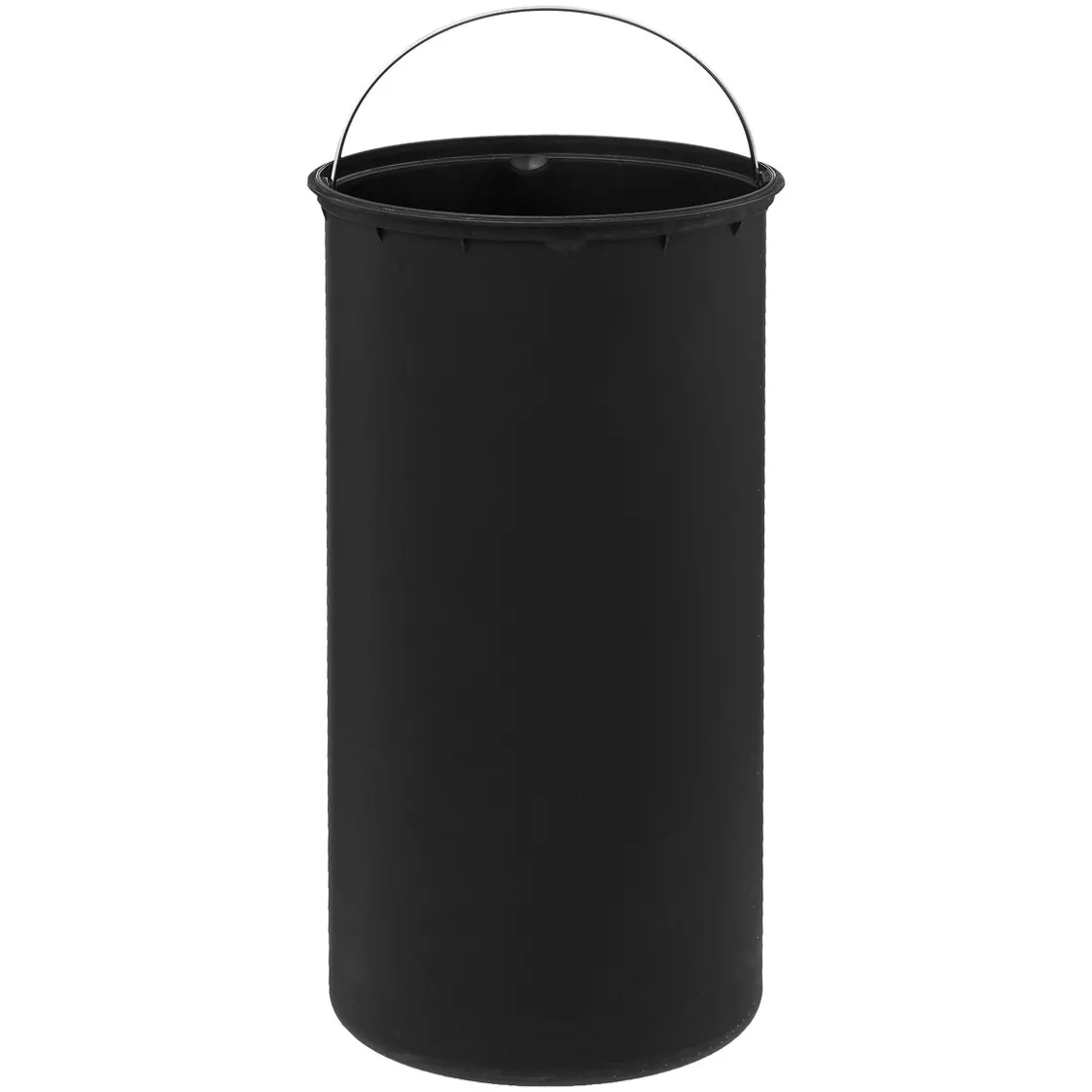 5five Poubelle ronde avec couvercle bambou 30L, Noir