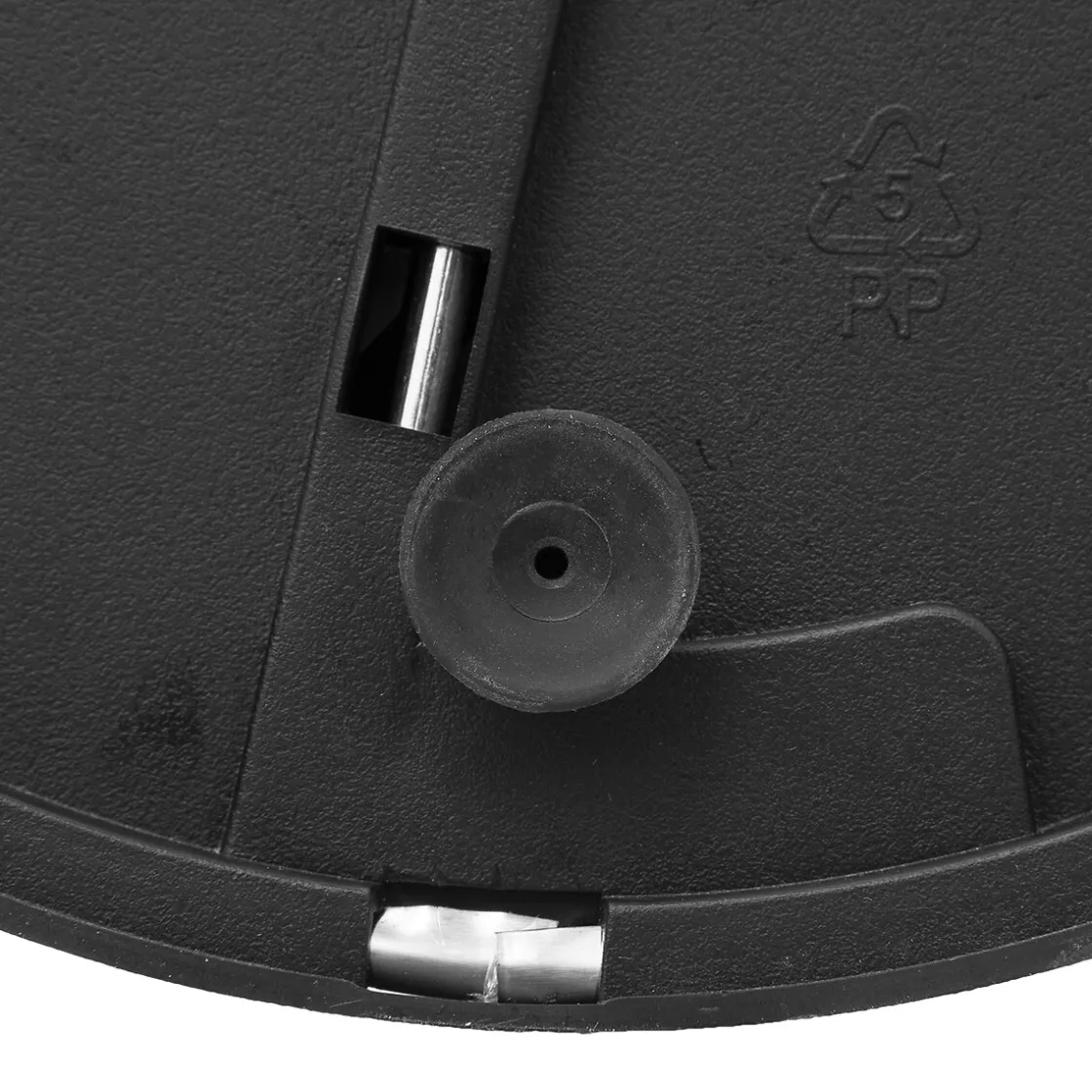 5five Poubelle ronde avec couvercle bambou 30L, Noir