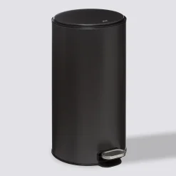 5five Poubelle ronde en métal 30L, Gris charbon