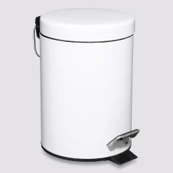 5five Poubelle ronde métal 3L, Blanc