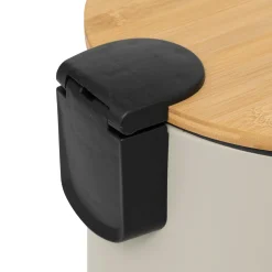 5five Poubelle ronde Soft Close couvercle bambou 30L, Lin