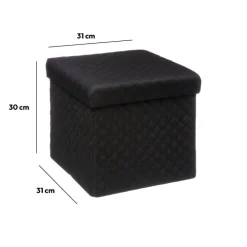 5five Pouf pliable 31x31 cm, Noir