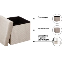 5five Pouf pliable 31x31 cm, Noir