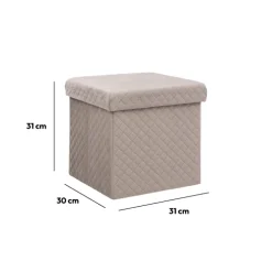 5five Pouf pliable 31x31 cm, Velour lin