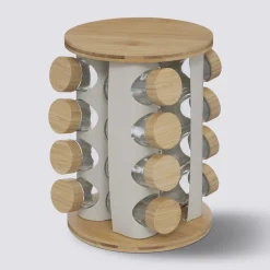 5five Présentoir à épices sur plateau tournant, Bambou