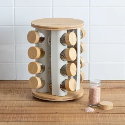 5five Présentoir à épices sur plateau tournant, Bambou