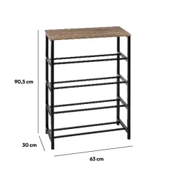 5five Range-chaussures console, Effet chêne naturel