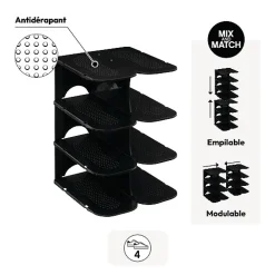 5five Range-chaussures x4, Plastique