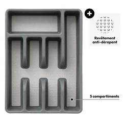 5five Range-couverts 5 compartiments, antidérapant