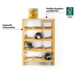 5five Rangement 12 bouteilles, Bambou