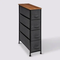5five Rangement 4 tiroirs tissu, Gris anthracite