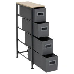 5five Rangement 4 tiroirs tissu, Gris anthracite