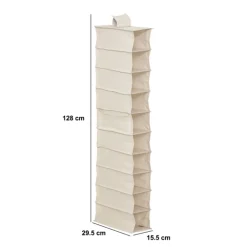 5five Rangement chaussures 10 cases avec panier, Beige
