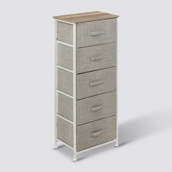 5five Rangement haut 5 tiroirs, Gris clair