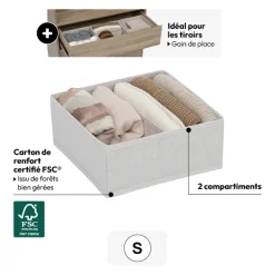 5five Rangement tiroir 2 compartiments, Beige