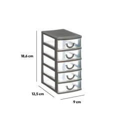 5five Rangement tour plastique 5 tiroirs, Petit modèle