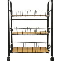 5five Resserre à roulettes 3 étages, Noir