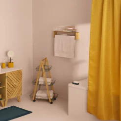 5five Rideau de douche 180x200cm, Bleu pétrole