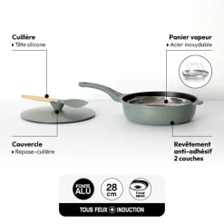 5five Sauteuse fonte d'aluminium vert, 28cm