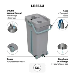 5five Seau essoreur et balai 2X6,5L
