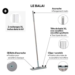 5five Seau essoreur et balai 2X6,5L