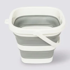 5five Seau rétractable 5L, Gris et blanc