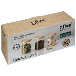 5five Set de 3 bocaux en verre, 350ml