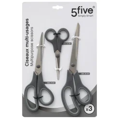 5five Set de 3 paires de ciseaux multi-usages