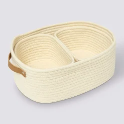 5five Set de 3 paniers, Ivoire