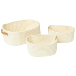 5five Set de 3 paniers, Ivoire