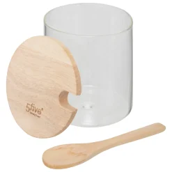 5five Sucrier en verre couvercle hévéa 0,4L