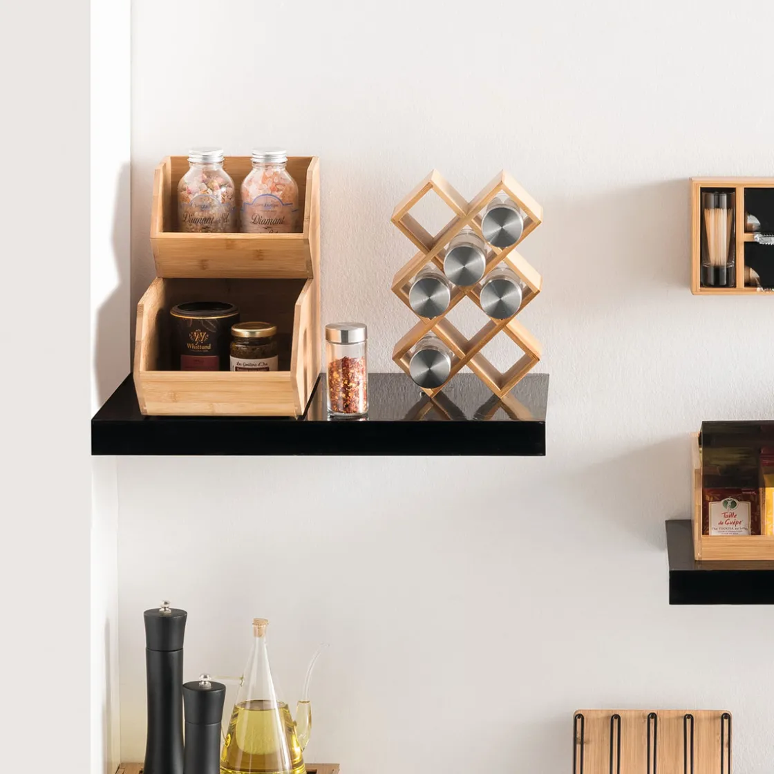 5five Support 8 pots à épices, Noir