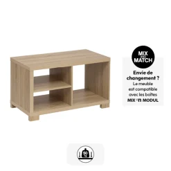 5five Table basse 2 niveaux, Effet bois naturel