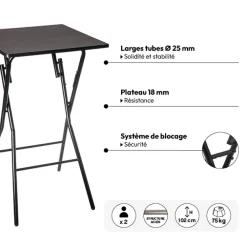 5five Table de bar et 2 chaises pliantes