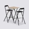 5five Table de bar et 2 chaises pliantes